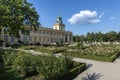 Rose garden in Royal garden of Wilanow palace Royalty Free Stock Photo